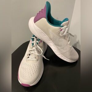 FootJoy FJ Flex XP Sz 8.5 M Spikeless Golf Shoes Sneakers purple teal and white